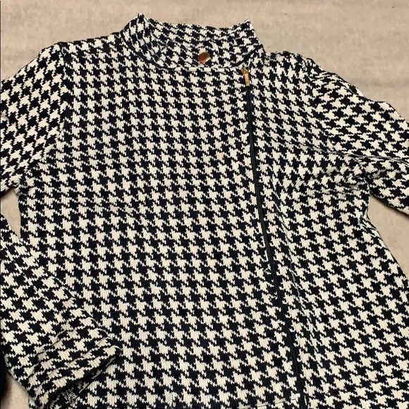 Chaps houndstooth zipup sweater - Picture 3 of 4